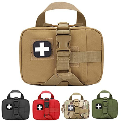 Upgrade Molle Rip Away Ifak Pouch, Tactical Small Belt First Aid Pouch Medical Utility EMT Pouch Only - color: TAN
