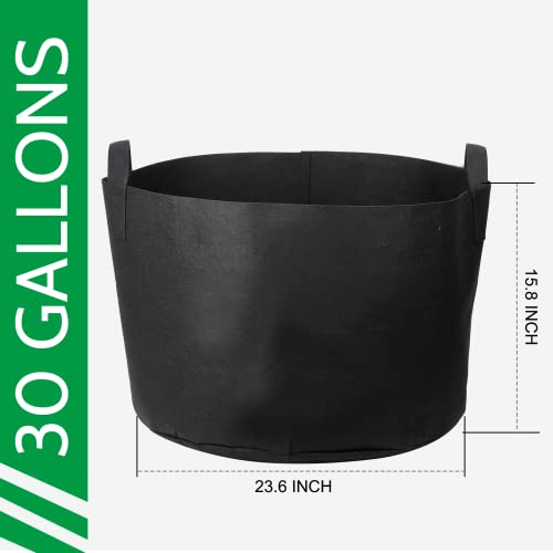 JERIA 12-Pack 30 Gallon Grow Bags, 300G Thickened Nonwoven Garden Pots,Heavy Duty Fabric Pots with Reinforced Handles - size: 30 Gallons