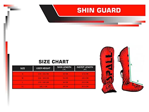 Spall Pro US Muay Thai Guards Shin Guards for Kickboxing Martial Arts BJJ Boxing Sparring with MMA Foot Protector (Medium, Scary Blue)