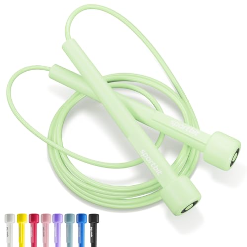 SPORTBIT Adjustable Jump Rope for Fitness and Exercise | Fitness and Exercise, Cardio, Boxing, and Weight Loss, Speed Rope, Men & Women - color: Green