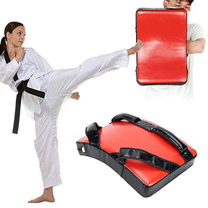 Taekwondo Curved Foot Target, Ergonomically Designed Muay Thai Pad for Training, Curved Kickboxing Strike Shield for Martial Arts, Taekwondo, Karate - color: Red
