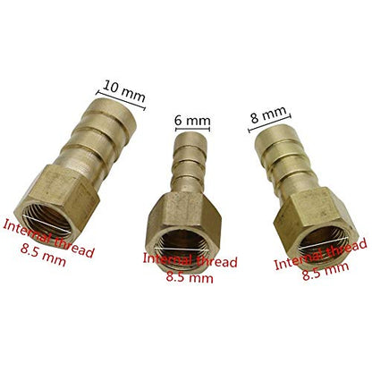 Spray Water Connection Brass 1/8" Female/Male Thread To 6/8/10mm Pagoda Connector Aquarium Adapter Water Hose Connector Gas Soft Tube (Color : Gold)
