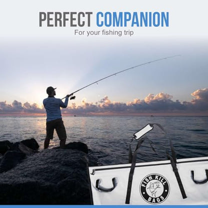 Insulated Fish Cooler Bag - Waterproof Leakproof PVC fishing Kill Bag with Carry Handles - Portable Fishing Cooler heavy bag for Boat & Kayak Use - size: (100 QT) 50" x 20"