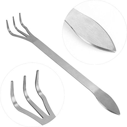 Stainless Steel 3 Prong Root Rake Pick Set, Bonsai Tool Root Pick Rake Gardening Tools