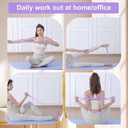 Figure 8 Fitness Resistance Bands, Elastic Bands with Handles for Working Out,Arm|Back|Shoulder Training Elastic Ropes,Exercise Equipment for Physical Therapy Stretching Yoga Pilates - color: Purple