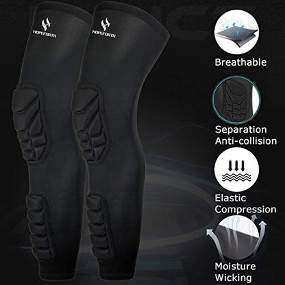 Knee Calf Padded 2 Pack Compression Leg Sleeve Shin Protective Support - size: XX-Large