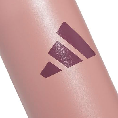 adidas Stainless Steel Metal Water Bottle 20 oz (600 mL) Straw Lid - color: Warm Clay Pink/Quiet Crimson Purple