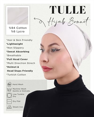 FabNest Chemo Headwear for Men & Women Breathable Cotton Blend Non Slip Cap - color: Ivory