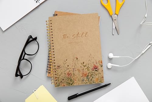 PSALM 46 Be Still and Know That I am God Christian Notebook Journal - Christian Gifts for Women, Bible Journal Notebooks for Note Taking, Bible Journaling Notebook, Spiral Notebook 5.5x8.3 Kraft Paper - color: 12-Christian-notebook