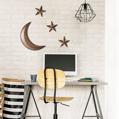 Moxweyeni Metal Crescent Moon Stars Wall Decor Outhouse Boho Rustic Art