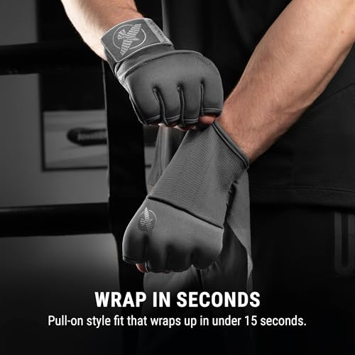 Hayabusa Deluxe Quick Wraps for Men and Women - Boxing & Martial Arts Hand Wraps - color: Charcoal, size: Medium