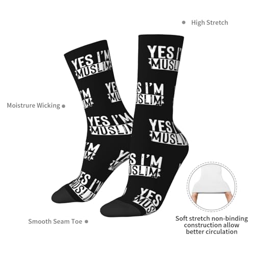 Muslim Islam Arabic Islamic Religious Allah God Be Socks, Unisex Adult Crew Socks, Cotton Cozy Casual Sock - color: White