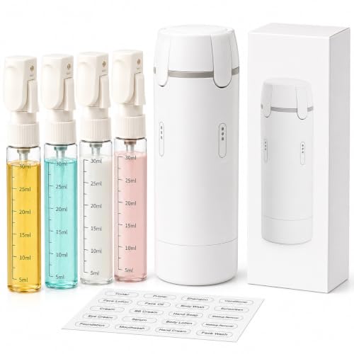 4 in 1 Travel Dispenser Bottle, 4x30ml Pump Bottles for Toiletries - color: White