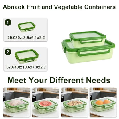 Abnaok 2PCS Reusable Large Fruit And Veggie Savers, Silicone Fruit Storage Box, Fruit Storage Pods For Food Saver, Ideal For Roast Chicken, Garlic, Onions, Lemons, Watermelon and Potatoes