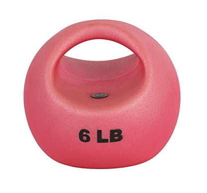 CanDo 10-3292 원 핸들 메디신 볼, 2.7kg(6파운드), 레드 - size: 6 lbs
