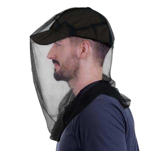 South to East Mosquito Head Net for Insects 2 Pack, Fly & Bug Protection | Outdoor Essential Gear for Camping, Hiking, Fishing, Gardening, Fit All Men & Women Hats - color: Black