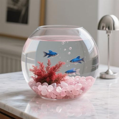 0.96LB Rose Quartz Aquarium Gravel Natural Crystal Crushed Vase Filler Fish Tank Decorative Succulent Rocks Bulk Tumbled Polished Irregular Shaped - color: Rose Quartz