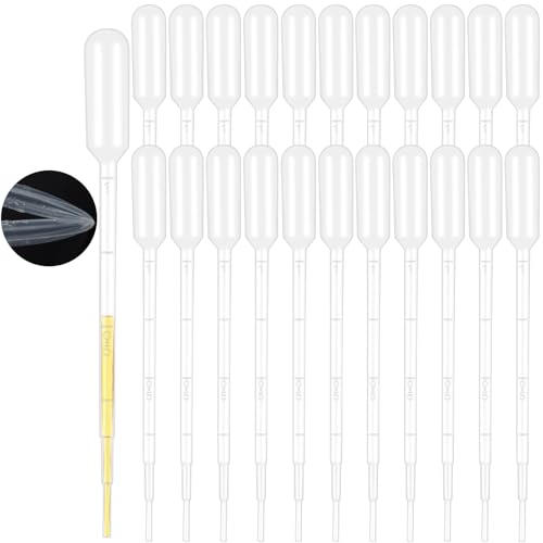 moveland 25Pcs 1ML Pipettes Dropper for Lab Science, Essential Oil, DIY Art | Strong Suction, Leak-Proof, Clear Graduated Scale, Food-Grade PE, Non-Toxic, Excellent Suction Without Leakage, Disposable - size: 1 ML