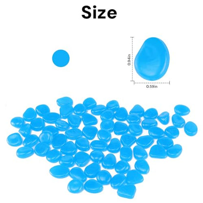 Oubest Fish Tank Rocks Glow Blue/Glow in The Dark Pebbles for Garden/Fish Tank/Aquarium/Plant Pots/Bonsai Walkway/Driveway 200pcs - color: blue