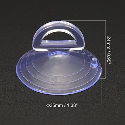 MECCANIXITY PVC Suction Cup, 35mm Dia. Hanging Hook Holder Universal Replacing Tools for Automotive Glass Windshield Sunshade Screen Clear Pack of 6