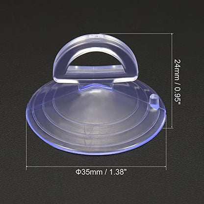 MECCANIXITY PVC Suction Cup, 35mm Dia. Hanging Hook Holder Universal Replacing Tools for Automotive Glass Windshield Sunshade Screen Clear Pack of 6