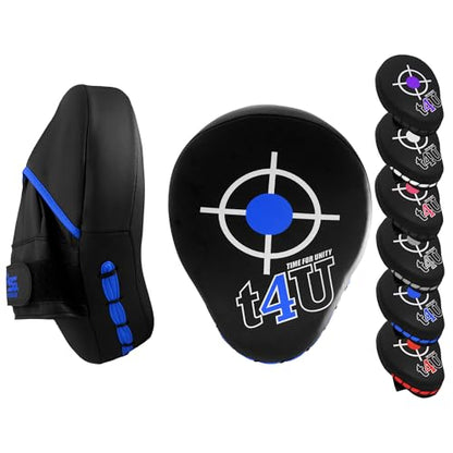 PSS Boxing Focus Pads - Hook & Jab Punch Mitts for MMA, Kickboxing, Karate, Muay Thai, and Taekwondo Training - Hand Target Strike Shield Punching Gloves Pad - color: Blue
