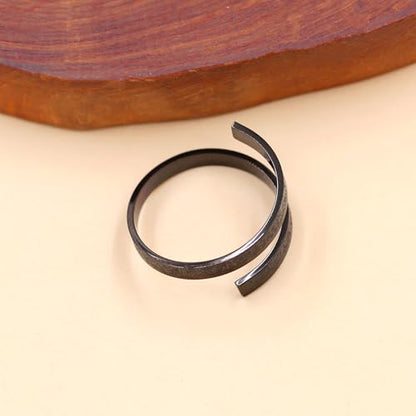Ayatul Kursi Ring - Elegant Openable Ring for Women, Crafted from Durable Stainless Steel, Features Beautiful Arabic Calligraphy, Perfect for Muslim Women LCS-YA4978 - color: Black
