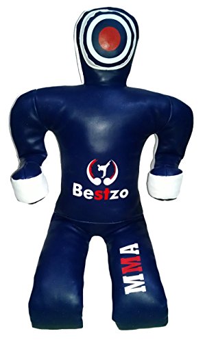 Bestzo MMA Jiu Jitsu Judo Punching Bag Grappling Dummy Sitting Position Blue-Unfilled - color: Synthetic Leather Blue, size: 70 inches (6 ft)