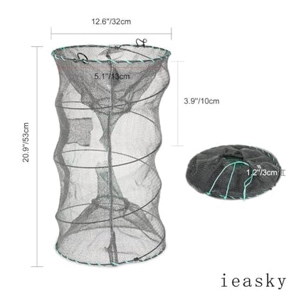 Fishing Bait Trap,2 Packs Crab Trap Minnow Trap Crawfish Trap Lobster Shrimp Collapsible Cast Net Fishing Nets Portable Folded Fishing Accessories,12.6X20.1inches