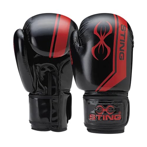 STING Armalite Boxing Gloves, Durable Boxing Equipment for Boxing Training, Balanced Weight Distribution - color: Black/Red, size: 16 Oz