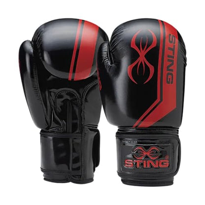 STING Armalite Boxing Gloves, Durable Boxing Equipment for Boxing Training, Balanced Weight Distribution - color: Black/Red, size: 16 Oz