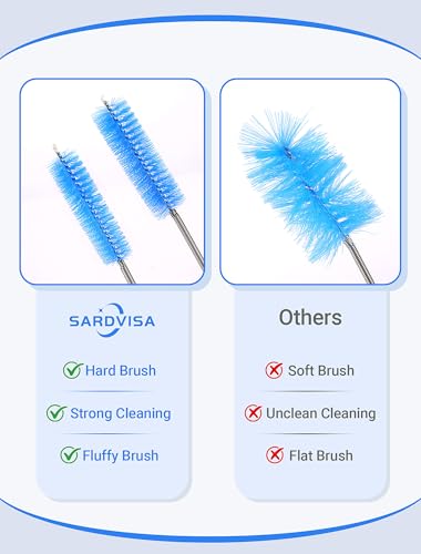 Drain Cleaning Brush, 66 Inch Flexible Pipe Cleaner, 3 Straw Brush | 66 Inch Long Reach, Double Ended Nylon Bristles, Flexible Pipe Cleaning, Removes Hair & Debris, Includes 3 Straw Brushes - size: mini clean brush