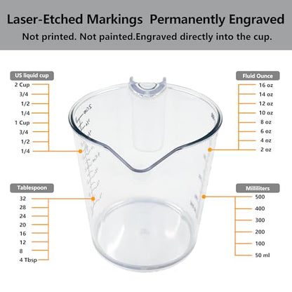 1 Cup (250ml) Measuring Cup, Laser-Etched oz/cup/mL/Tbsp, Small Plastic Measuring Cup with Handle for Baking, Hair Color & Resin - size: 01 - 8 fl oz (1 Cup)