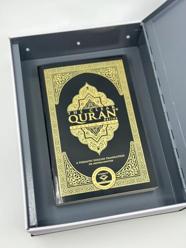 Secret Quran Safe with Lock - Portable Diversion Safe Box, Hidden Dictionary Book Safe, Small Quran Safe with Combination Lock, Ideal for Money & Valuables (7.08"x4.52"x2.15") Black Small