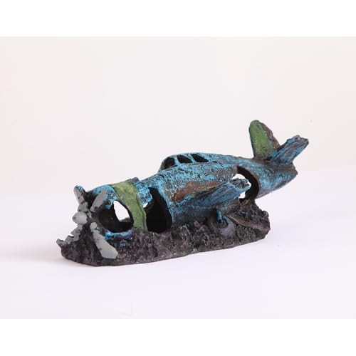 Fish Tank Decoration Aquarium Decor Accessories Resin Material - color: Aircraft Wreck