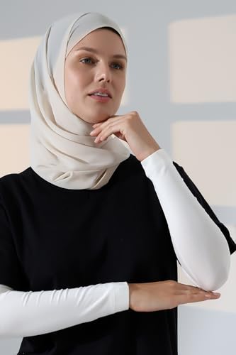 ihvan online, Hijab Sleeves for Women, Muslim Arm Sleeve for Prayer, Women's Soft Stretchy Modest Sleeves to Cover Arms - color: Cream