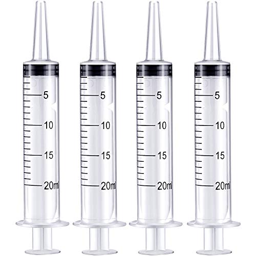 Frienda 20 Packs Syringes Without Needles 20 Ml | Large Plastic Measuring Tools for Food, Horse Care, Lab Dispensing, Graduated Markings, Reusable Multipurpose Applicators - size: 20 ml
