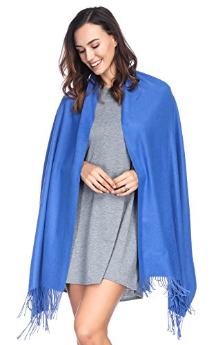 Pashmina Shawl Wraps Scarves Evening Dresses Wedding Bridesmaid for Women - color: Blue