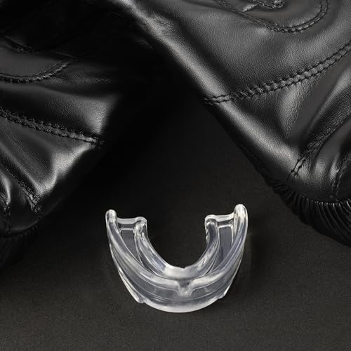 DXM SPORTS Mouth Guard – Sports Mouthguard for Football, Boxing, Basketball, MMA, Karate, Hockey, Lacrosse, Wrestling and Soccer – Comes with Protective Case (Transparent, Adult) - size: Adult