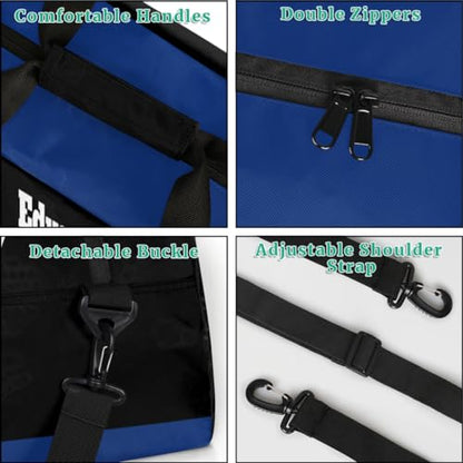 Custom Sports Football Duffel Bag, Playing Soccer Blue, Black | Personalized Named Practice Travel Overnight Training Bag - color: Color 34