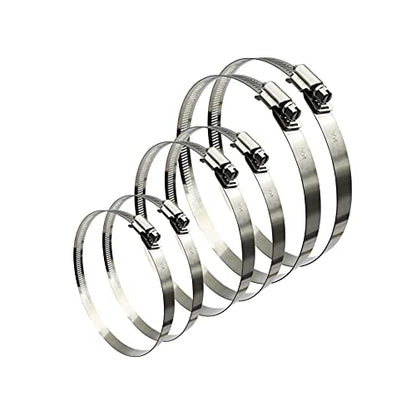 6 Pieces Adjustable 304 Stainless Steel Worm Gear Hose Clamps Water Pipe Clamps Assortment Kit Duct Clamps Pipe Clamp worm drive hose clamps (4" 5” 6") - size: 4"/5"/6"-6Pcs