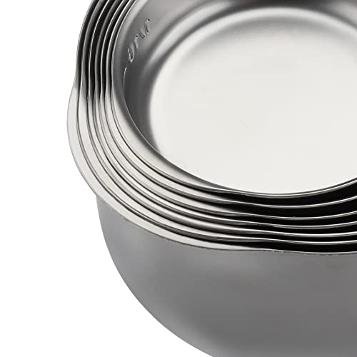 Stainless Steel Measuring Cups Set of 7 Stackable Heavy Duty Measuring Cups for Dry and Liquid Ingredients - color: Silver