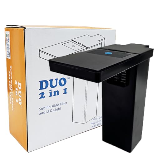 Level One Pets Duo 2 in 1 Submersible Aquarium Filter with LED Light (Up to 3 Gallons) - size: Filter (Up to 3 Gallons)