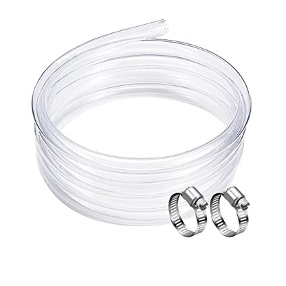DAVCO 3/4" ID - 5 ft Clear Vinyl Tubing, Low Pressure Flexible PVC Tube, Heavy Duty UV Chemical Resistant Lightweight Plastic Vinyl Hose, BPA Free and Non Toxic, with 2 Stainless Clamps - size: 3/4"ID, style: 5 Feet