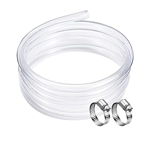 DAVCO 1" ID - 50 ft Clear Vinyl Tubing, Low Pressure Flexible PVC Tube, Heavy Duty UV Chemical Resistant Lightweight Plastic Vinyl Hose, BPA Free and Non Toxic, with 2 Stainless Clamps - size: 1"ID, style: 50 Feet