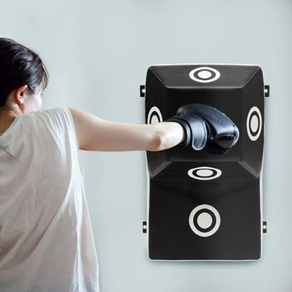 Wall Punching Bag, Black Wall Mount Uppercut Bag,Doorway Punching Bag,MMA Training Punching Target with Marking Points for Training Uppercuts Hooks Knees Elbows,90N Tear Resistance