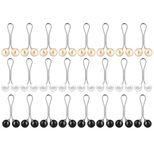 24 Pcs Hijab Scarf Pins, Muslim Pearl Scarf Clips & Hooks, Rhinestone Brooch Pins, Multicolor Headscarf Accessories - color: Multicolor