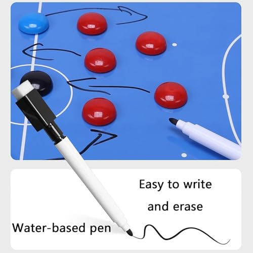Futsal Tactic Board, Magnetic Soccer Coaching Board with Tactics Magnets and Water-Based Pen, Writable and Erasable, for Teaching Instruction