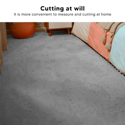 10pcs 30 cm/11.8 in Foam Puzzle Floor Play Mat,Interlocking Carpet Tiles for Home Gym and Fitness Room (Gray) - color: Grey