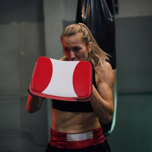ibasenice Curved Kickboxing Leg Pad and Boxing Training Shield, 38x26x5 Cm Thickened Martial Arts Focus Target for Taekwondo, Muay Thai, MMA Sparring and Striking Practice